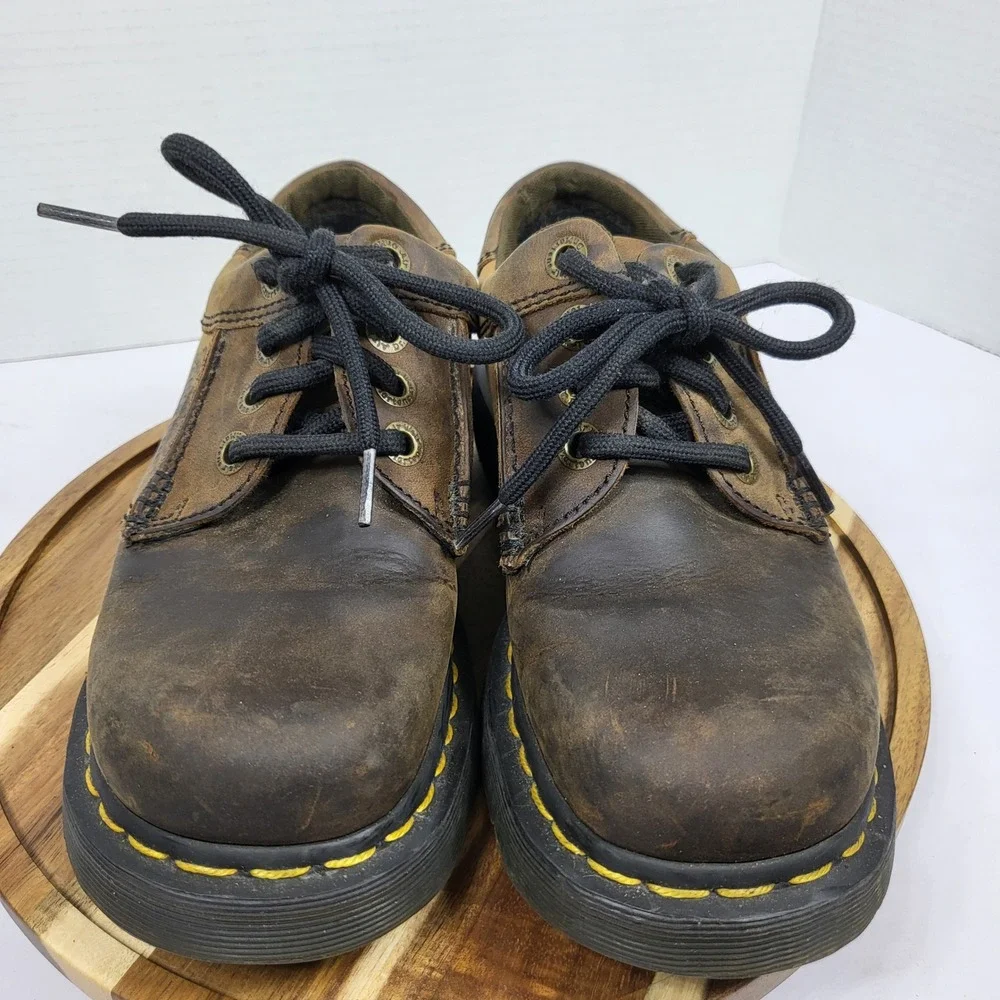 Dr. Martens 8A17 Shoes Mens 4 Brown‎ Good Made in England Vintage Leather Chunky